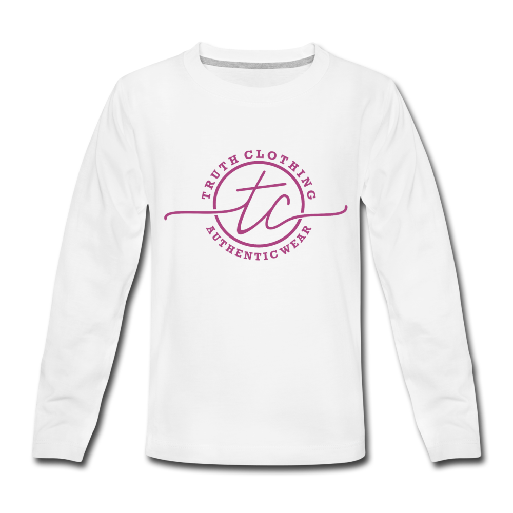 Girl's Premium Long Sleeve T-Shirt - white