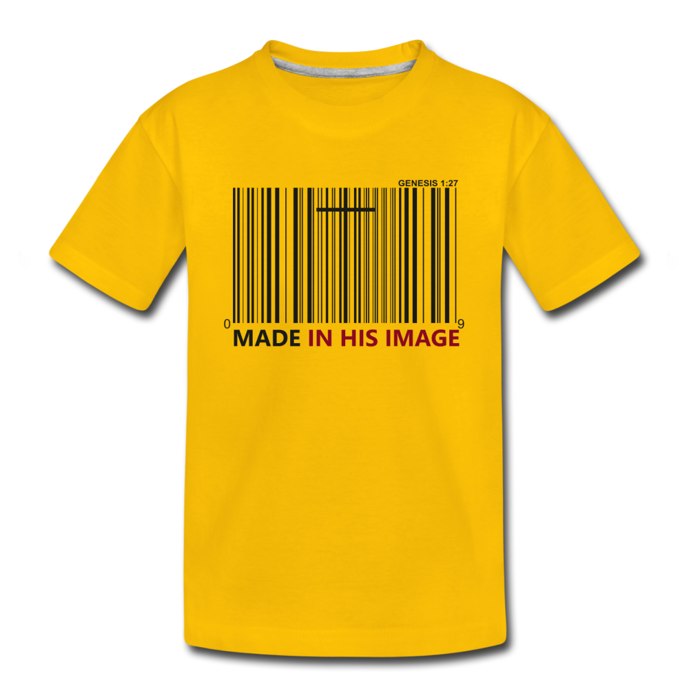 Kid's Made In His Image T-Shirt - sun yellow