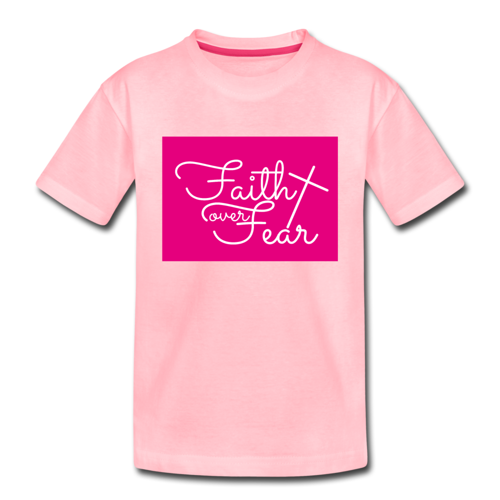 Kid's Faith Over Fear T-Shirt - pink