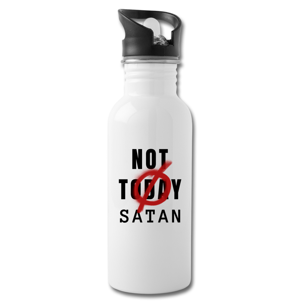 Not Today Satan Water Bottle 20oz. - white