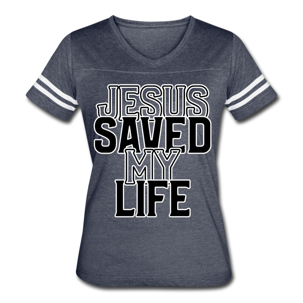 Women’s Saved Life Sport T-Shirt - vintage navy/white