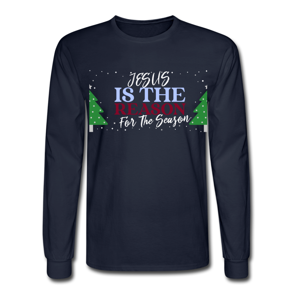 Unisex Jesus is the Reason for the Season Long Sleeve T-Shirt - navy