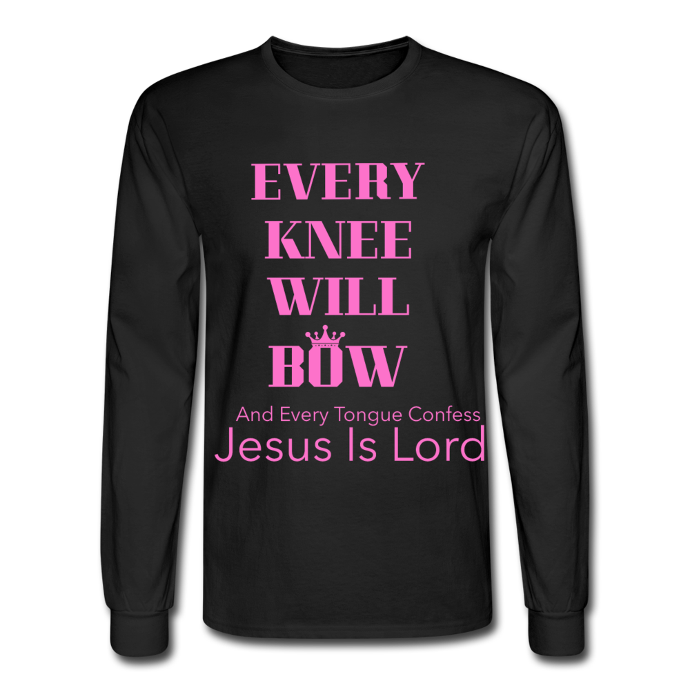 Women's Every Knee Will Bow Long Sleeve T-Shirt - black