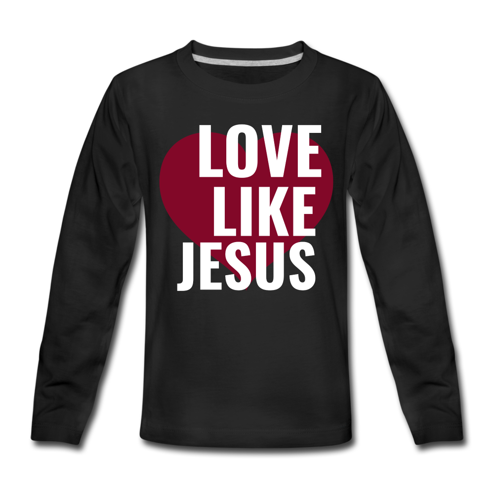 Kids' Love Like Jesus Long Sleeve Tshirt - black