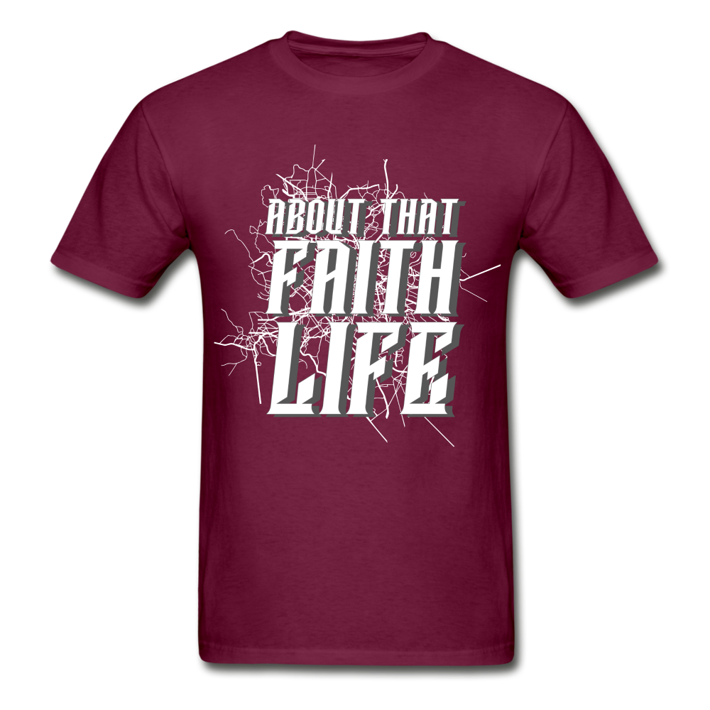 Men's About That Faith Life T-Shirt - burgundy